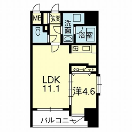 ライズ藤崎台(1LDK/2階)の間取り写真