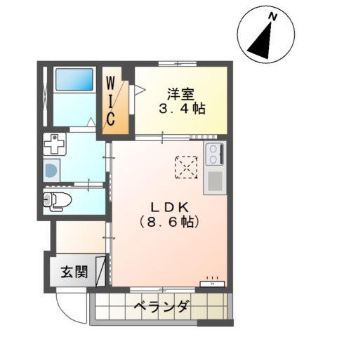 プランドールハイムIII(1LDK/1階)の間取り写真