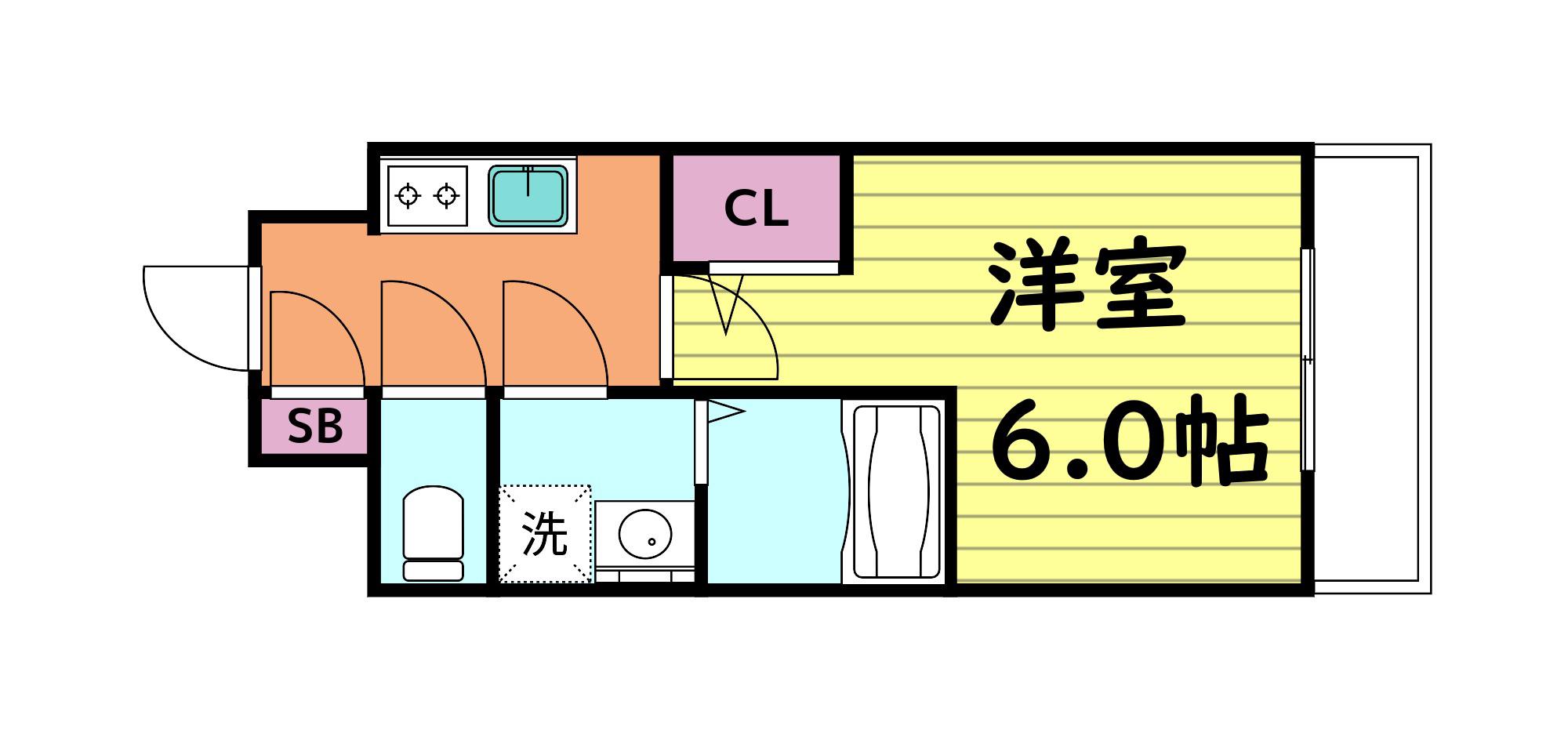 エスリード大阪城イースト(1K/11階)の間取り写真
