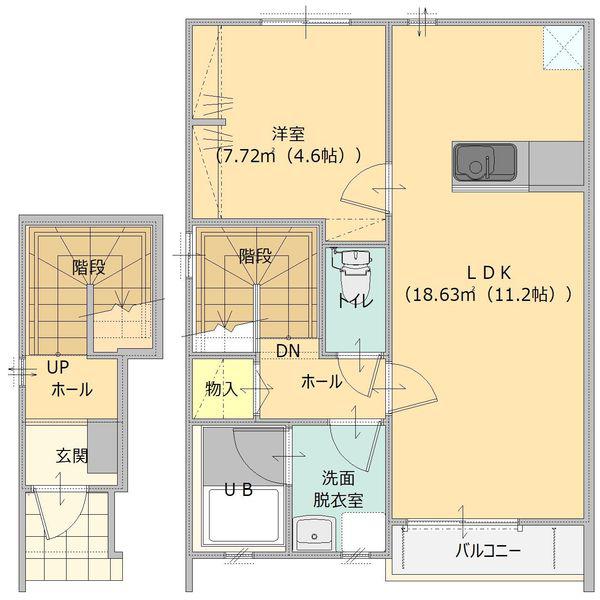 PLUSタカハギ(1LDK/2階)の間取り写真