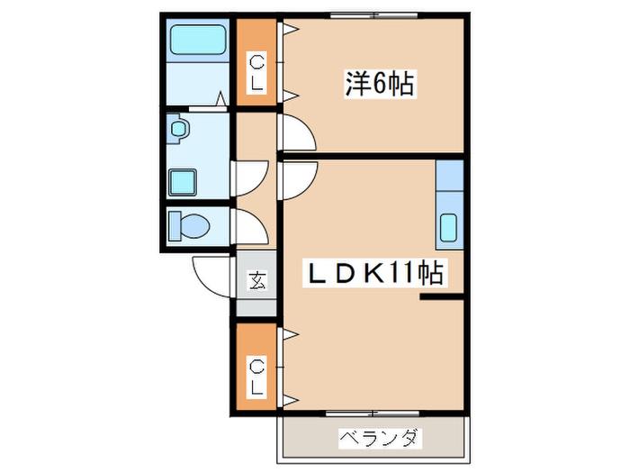湘南モノレール 富士見町駅(神奈川) 徒歩41分 2階建 築23年(1LDK/2階)の間取り写真