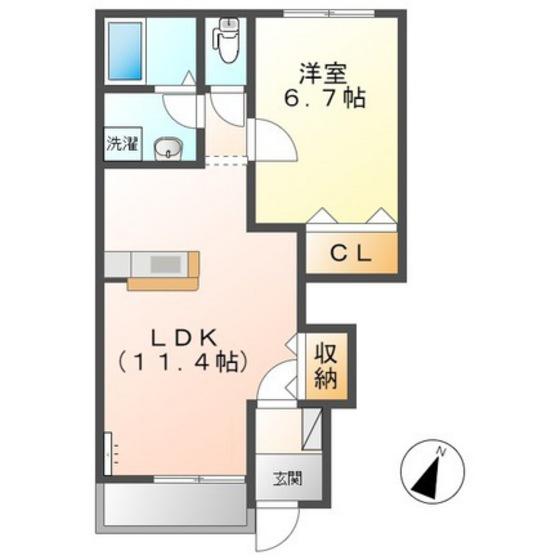 メゾン・エスポワール(1LDK/1階)の間取り写真