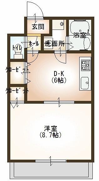 メゾンドララバイII(1DK/5階)の間取り写真
