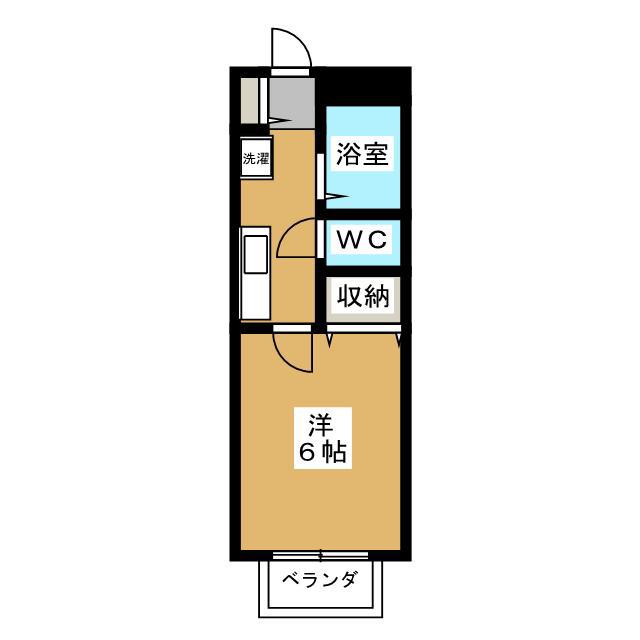 ベルメゾンII(1K/1階)の間取り写真
