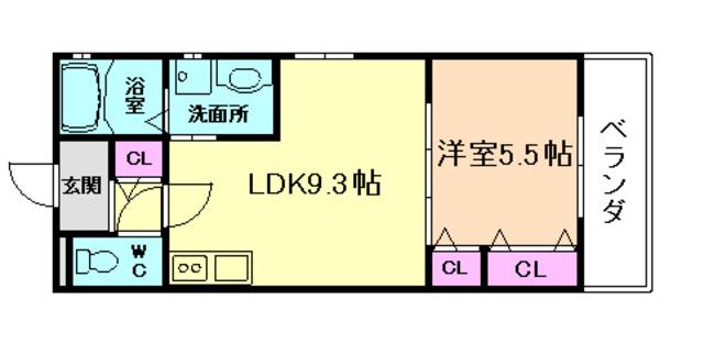 GRAN FELICIA塚本(1LDK/3階)の間取り写真