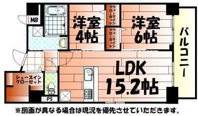 MYS CASETTE KOKURA(2LDK/1階)の間取り写真