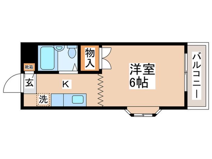 サンビーム長島(1K/1階)の間取り写真