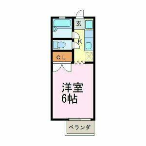 GLANZ(1K/2階)の間取り写真