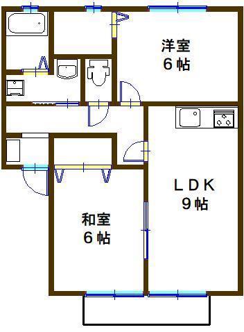JAサンビレッジ大塚(2LDK/1階)の間取り写真