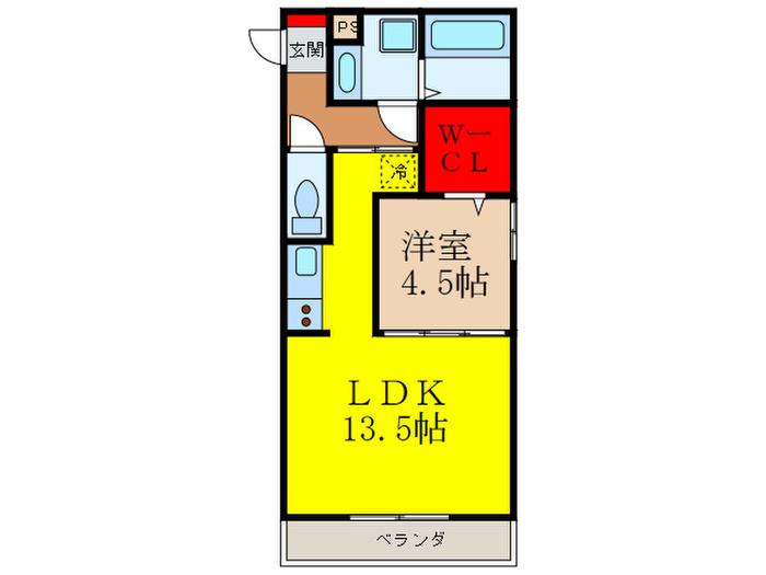 イル・クアドロ(1LDK/1階)の間取り写真