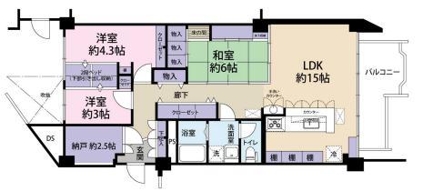 岡本エクセル(3LDK/2階)の間取り写真