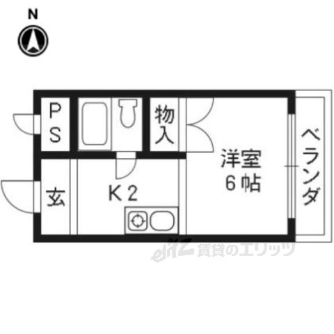 マンションREI(1K/5階)の間取り写真