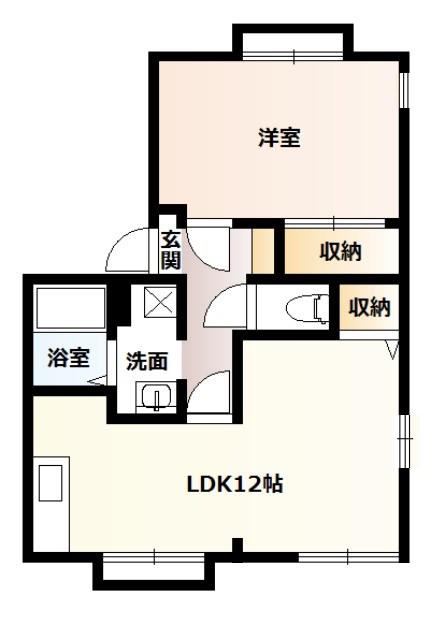 栄ハイツII(1LDK/1階)の間取り写真