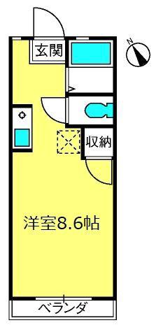 フォレスト東大宮(ワンルーム/1階)の間取り写真