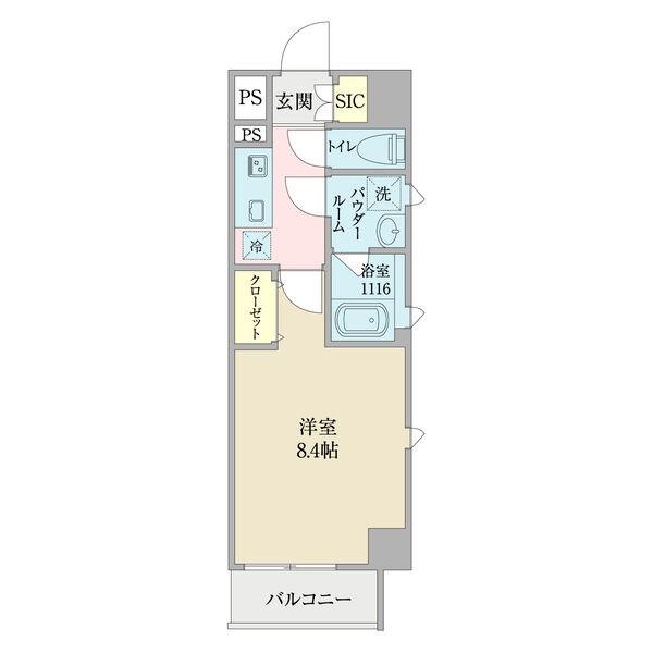 ウエストIN柴田(1K/5階)の間取り写真