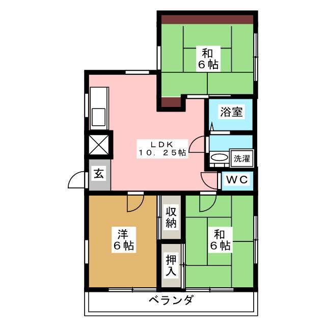 シャルマンミカサ(3LDK/1階)の間取り写真