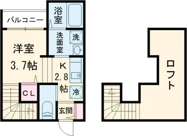 MODERN PALAZZO 須屋BALM(1K/1階)の間取り写真