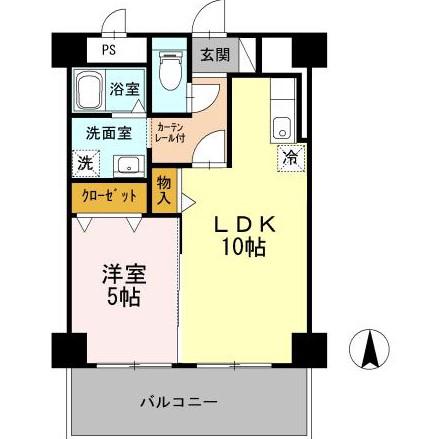 KIRAKUマンション(1LDK/3階)の間取り写真