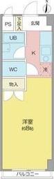 ソレイユYK(1K/1階)の間取り写真