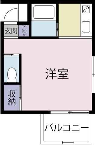 メゾンオレンジ3B(ワンルーム/2階)の間取り写真