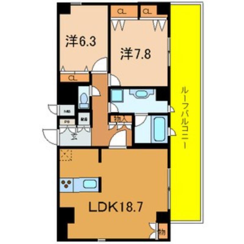 SERENDIPTY上本町(2LDK/9階)の間取り写真