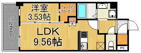 BRIS西宮(1LDK/3階)の間取り写真