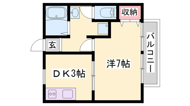 セピアコート(1DK/1階)の間取り写真