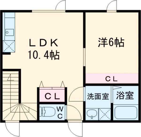 コンフォートイースト(1LDK/2階)の間取り写真