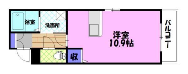 大島マンション7(ワンルーム/3階)の間取り写真