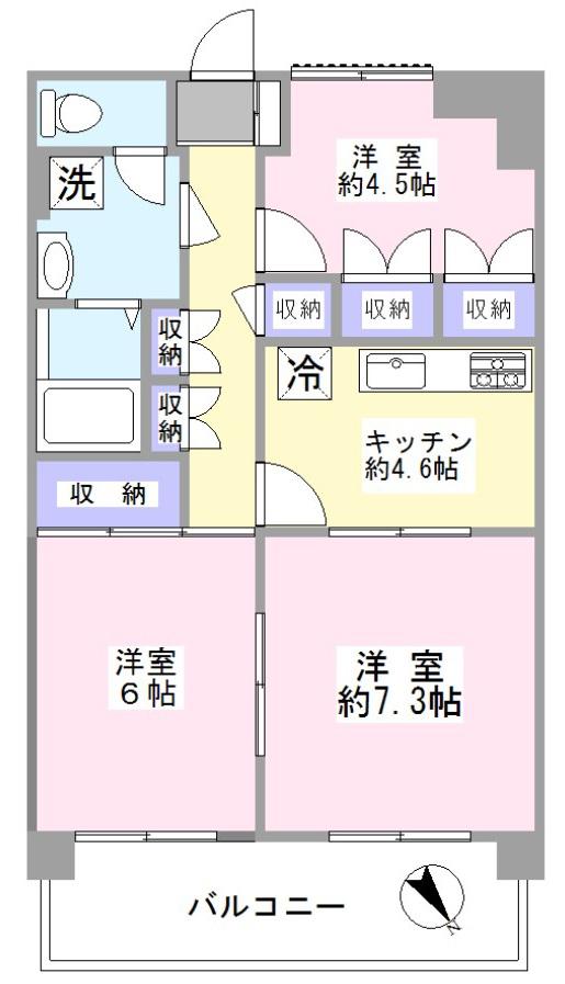 スエタケビル(3DK/3階)の間取り写真