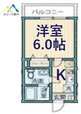 ラフィーネ鶴ヶ峰(1K/2階)の間取り写真