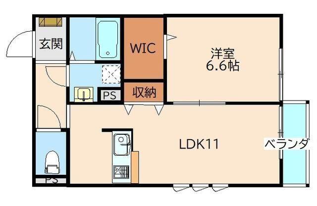 フォレスト(1LDK/1階)の間取り写真