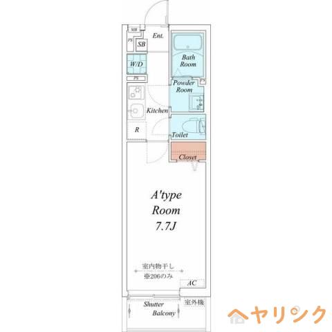 リブリ・社台(1K/2階)の間取り写真