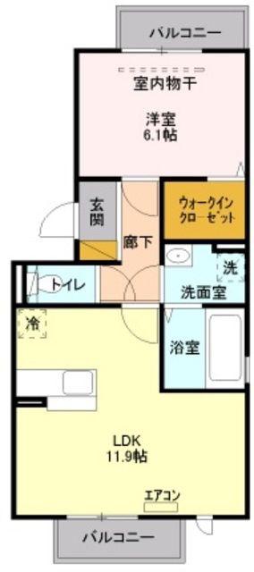 シャトレー明神(1LDK/3階)の間取り写真