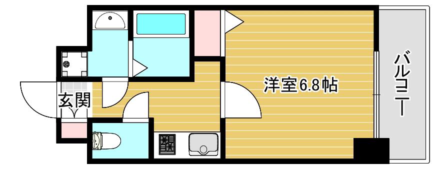 ワールドアイ大阪ドームシティII(1K/10階)の間取り写真