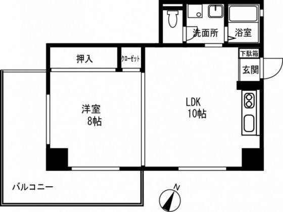 コーポST(1LDK/4階)の間取り写真