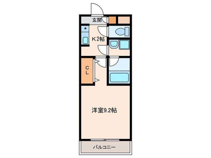 サンセリテうえの(1K/1階)の間取り写真