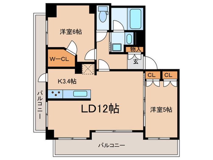 KDXレジデンス尾山台(2LDK/4階)の間取り写真
