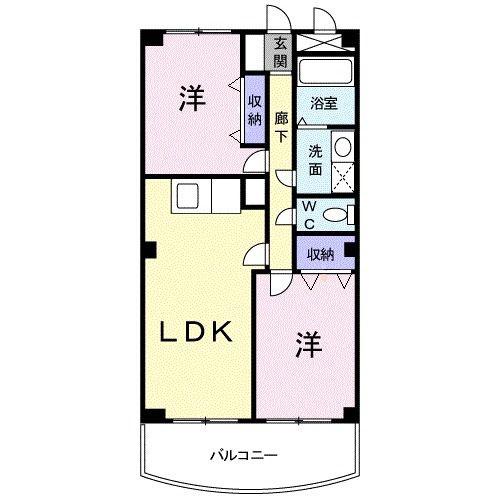 メゾンエクセル(2LDK/1階)の間取り写真