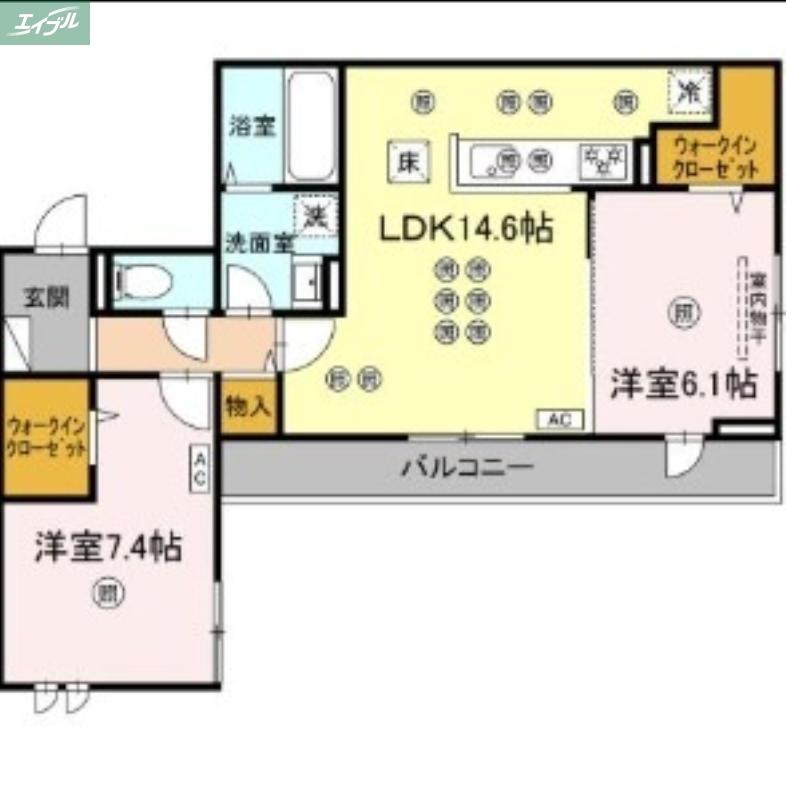 フェリックス(2LDK/1階)の間取り写真