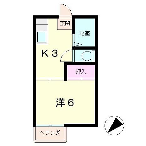 ヴィラ・ド・レステB(1K/2階)の間取り写真
