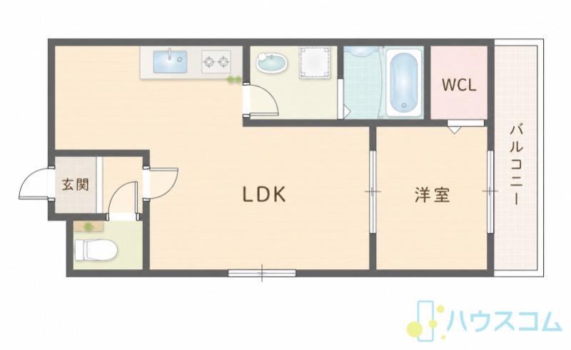 シナジー茨木(1LDK/2階)の間取り写真