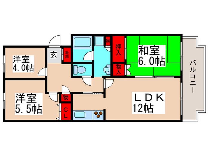 近藤マンション(3LDK/1階)の間取り写真