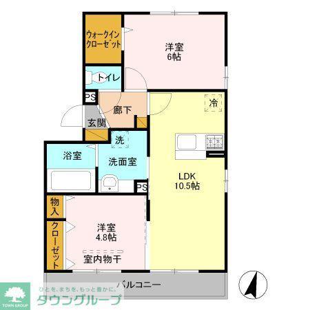 プリムローズ美南(2LDK/3階)の間取り写真