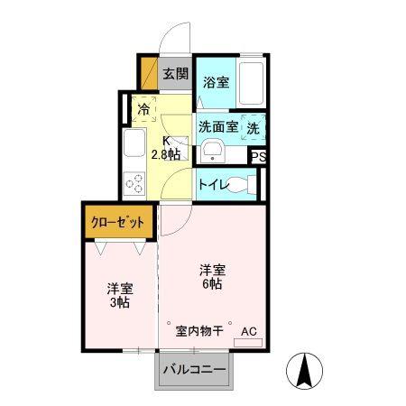 スプリングウィンド A(2K/1階)の間取り写真