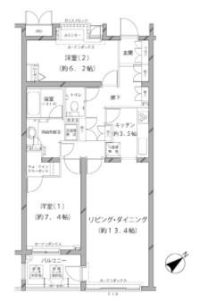 MFPRコート代官山(2LDK/4階)の間取り写真