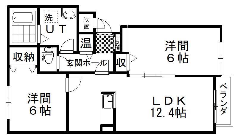 ソフィアガーデン(2LDK/4階)の間取り写真