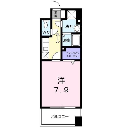 グリシーヌT(1K/6階)の間取り写真