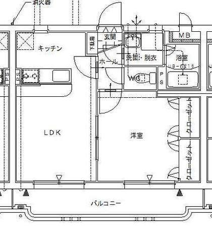 フローランテ・I(1LDK/2階)の間取り写真