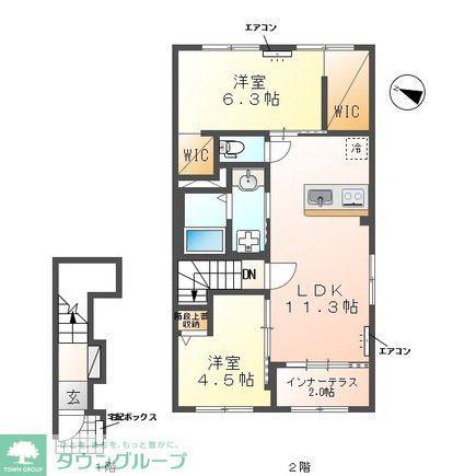クレリエール(2LDK/1階)の間取り写真